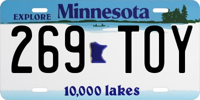 MN license plate 269TOY