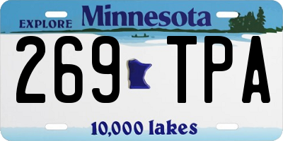 MN license plate 269TPA