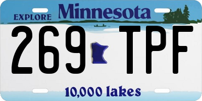 MN license plate 269TPF