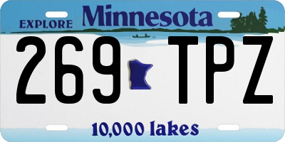 MN license plate 269TPZ