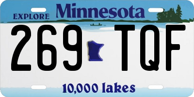 MN license plate 269TQF