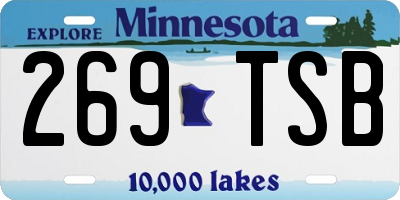 MN license plate 269TSB