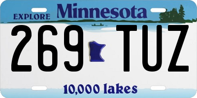 MN license plate 269TUZ