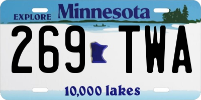 MN license plate 269TWA