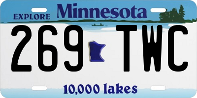 MN license plate 269TWC