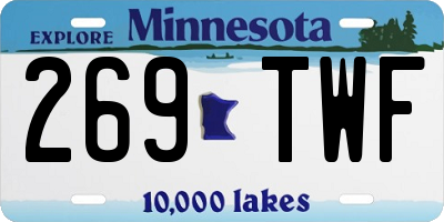 MN license plate 269TWF