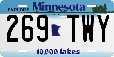 MN license plate 269TWY