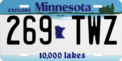 MN license plate 269TWZ