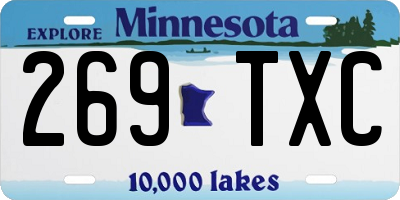MN license plate 269TXC