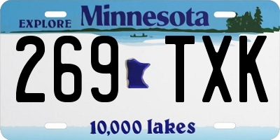 MN license plate 269TXK