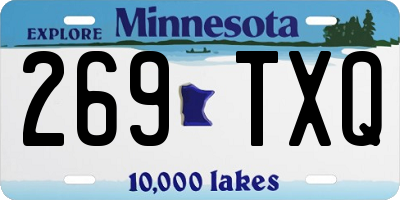 MN license plate 269TXQ