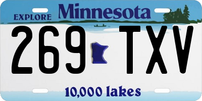 MN license plate 269TXV