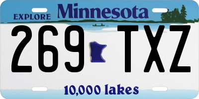 MN license plate 269TXZ