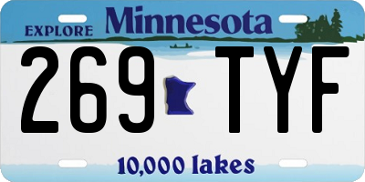 MN license plate 269TYF