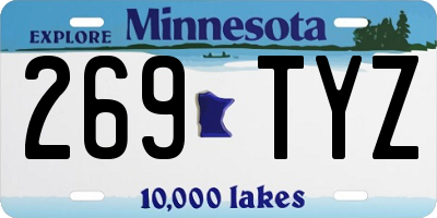 MN license plate 269TYZ