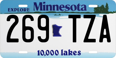 MN license plate 269TZA