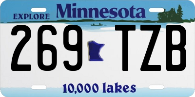 MN license plate 269TZB