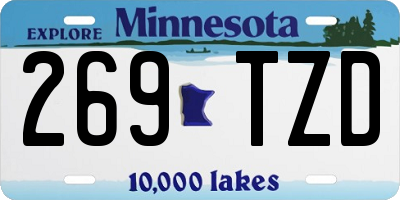 MN license plate 269TZD