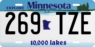 MN license plate 269TZE