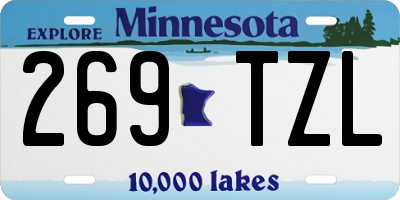 MN license plate 269TZL