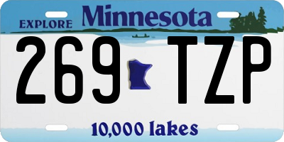 MN license plate 269TZP