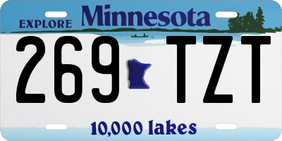 MN license plate 269TZT