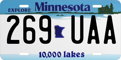 MN license plate 269UAA