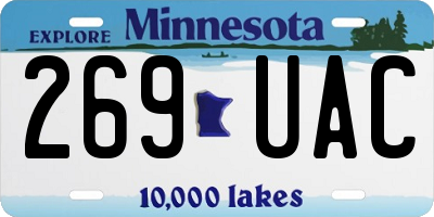 MN license plate 269UAC