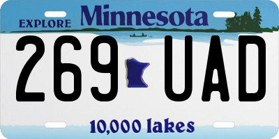 MN license plate 269UAD