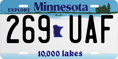 MN license plate 269UAF