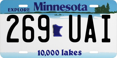 MN license plate 269UAI