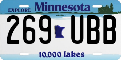 MN license plate 269UBB