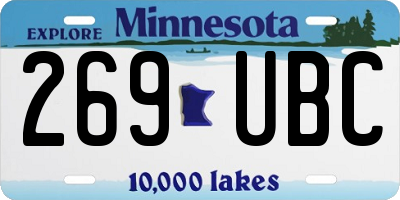 MN license plate 269UBC