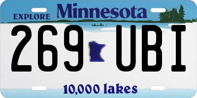MN license plate 269UBI