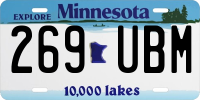 MN license plate 269UBM
