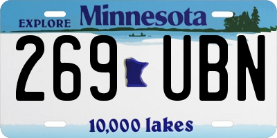MN license plate 269UBN
