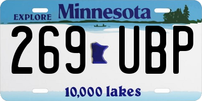 MN license plate 269UBP