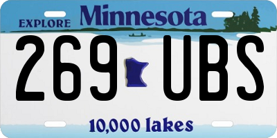 MN license plate 269UBS
