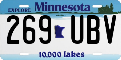 MN license plate 269UBV