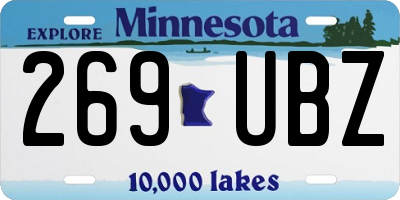 MN license plate 269UBZ