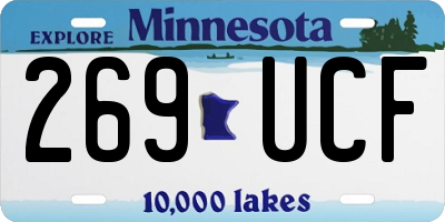 MN license plate 269UCF