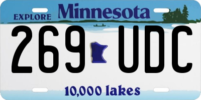 MN license plate 269UDC