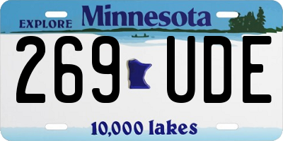 MN license plate 269UDE