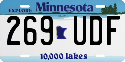 MN license plate 269UDF
