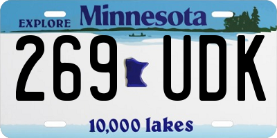 MN license plate 269UDK