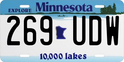 MN license plate 269UDW