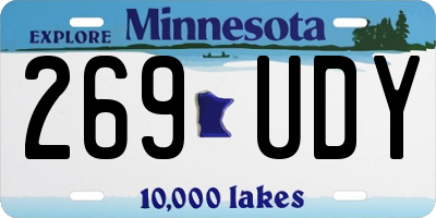 MN license plate 269UDY