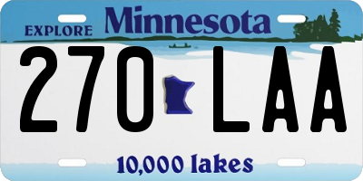 MN license plate 270LAA