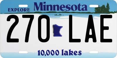 MN license plate 270LAE