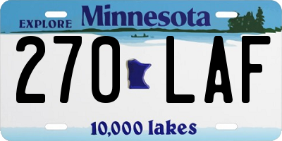 MN license plate 270LAF